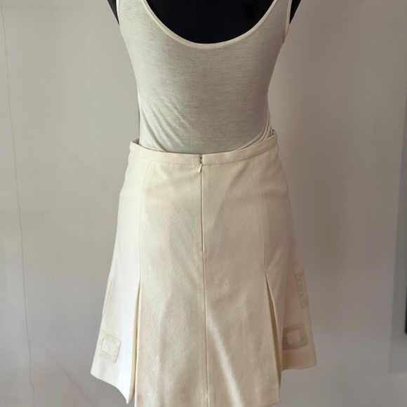 Laundry by Shelli Segal Cream skirt with leather details - Picture 3 of 3